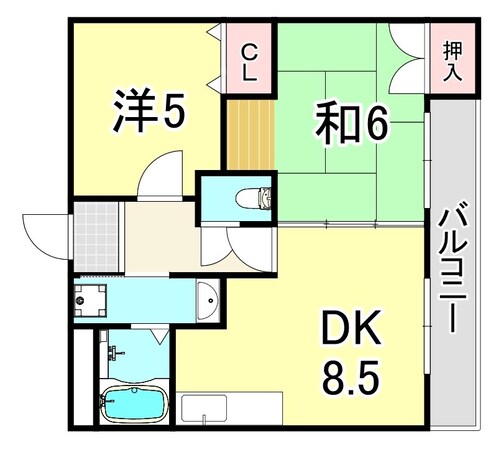 ウエストフィールド里中の物件間取画像